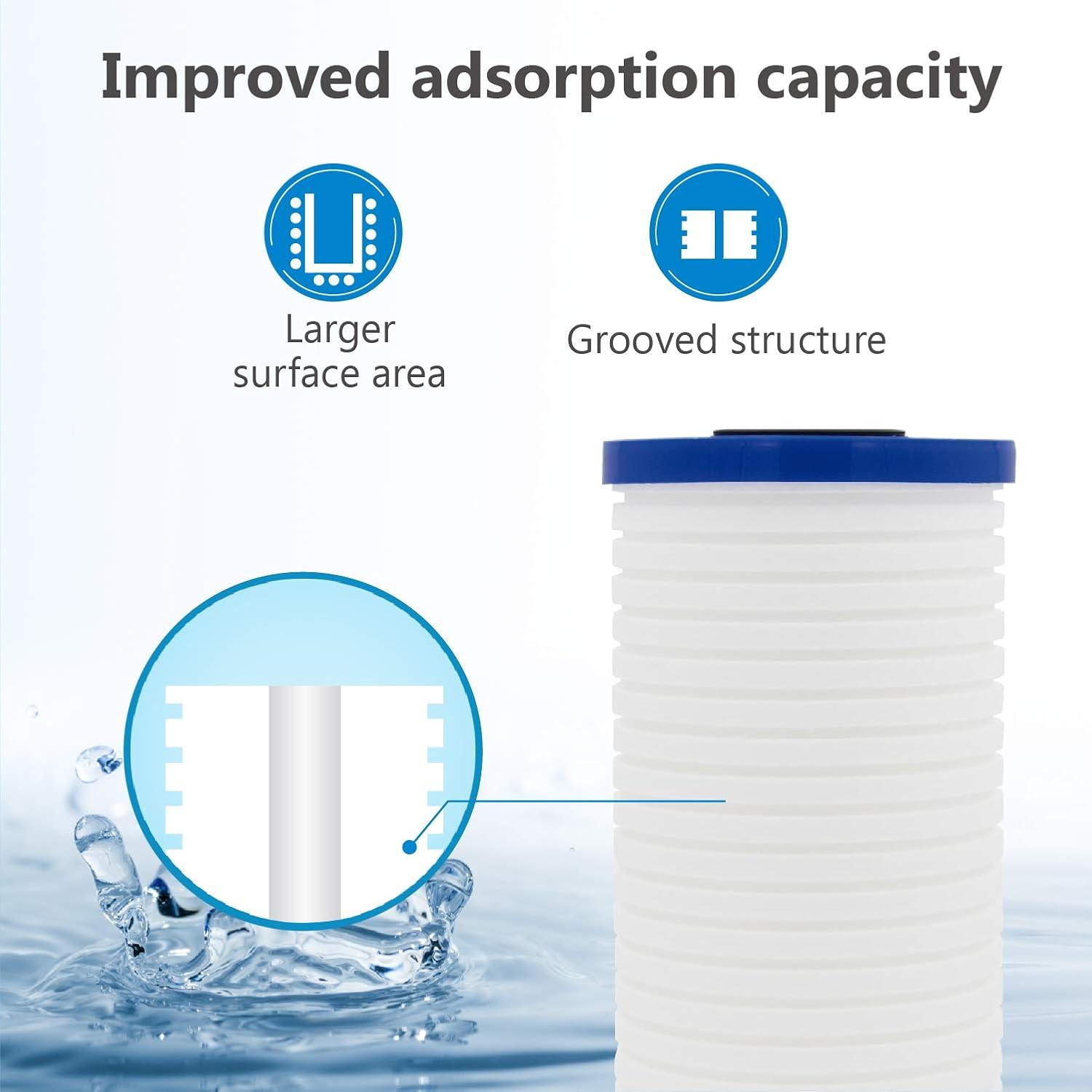 imageWaterspecialist AP810 Whole House Water Filter Replacement for 3M AquaPure AP810 AP801 AP811 Whirlpool WHKFGD25BB WHKFDWHBB 5 Micron 10quot x 45quot Well ampamp Tap Water Filter Pack of 3
