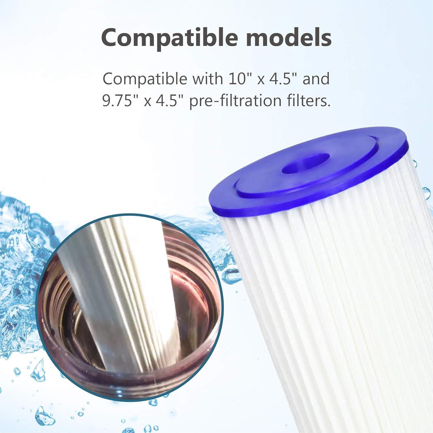 imageWaterspecialist FXHSC 10quot x 45quot Whole House Pleated Sediment Filter Replacement for GE FXHSC Culligan R50BBSA Pentek R50BB DuPont WFHDC3001 American Plumber W50PEHD GXWH40L Pack of 2