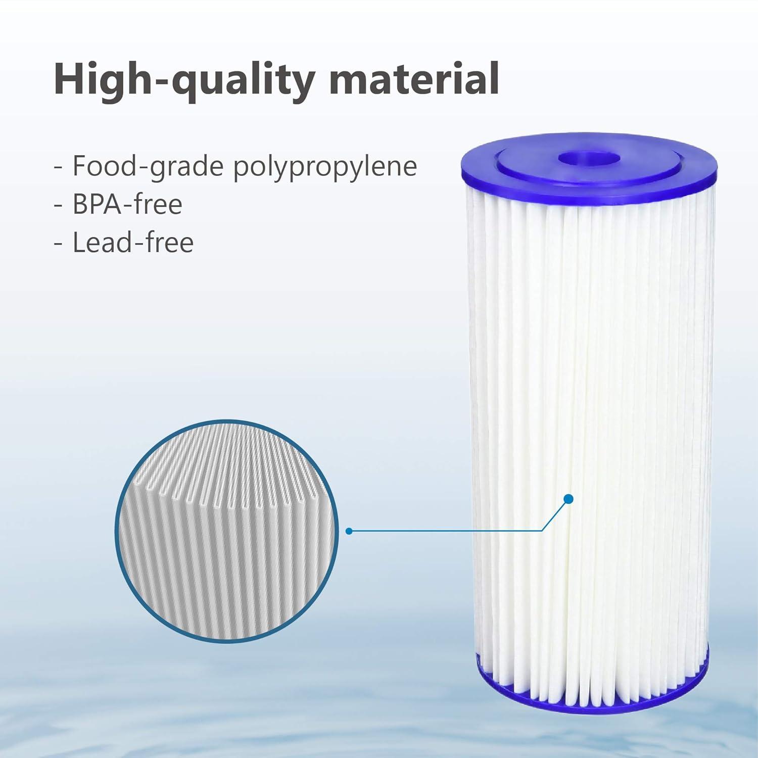 imageWaterspecialist FXHSC 10quot x 45quot Whole House Pleated Sediment Filter Replacement for GE FXHSC Culligan R50BBSA Pentek R50BB DuPont WFHDC3001 American Plumber W50PEHD GXWH40L Pack of 2