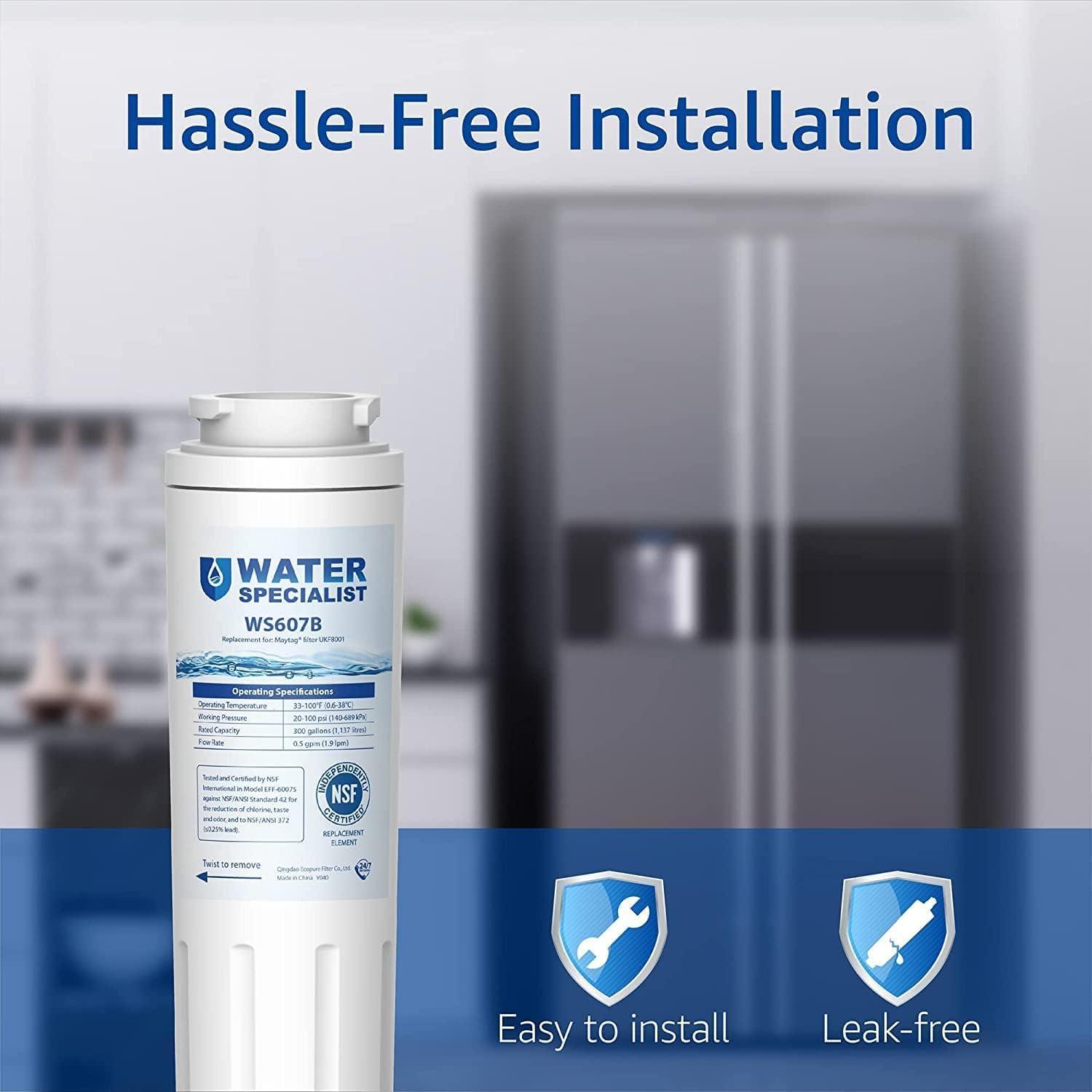 imageWaterspecialist UKF8001 Water Filter Replacement for EveryDrop Filter 4 Whirlpool EDR4RXD1 4396395 Wrx735sdbm00 Mfi2570fez Msd2651heb Krfc300ess01 Pack of 32 Count Pack of 1