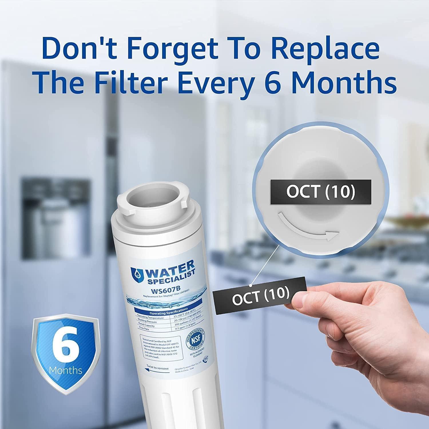 imageWaterspecialist UKF8001 Water Filter Replacement for EveryDrop Filter 4 Whirlpool EDR4RXD1 4396395 Wrx735sdbm00 Mfi2570fez Msd2651heb Krfc300ess01 Pack of 32 Count Pack of 1