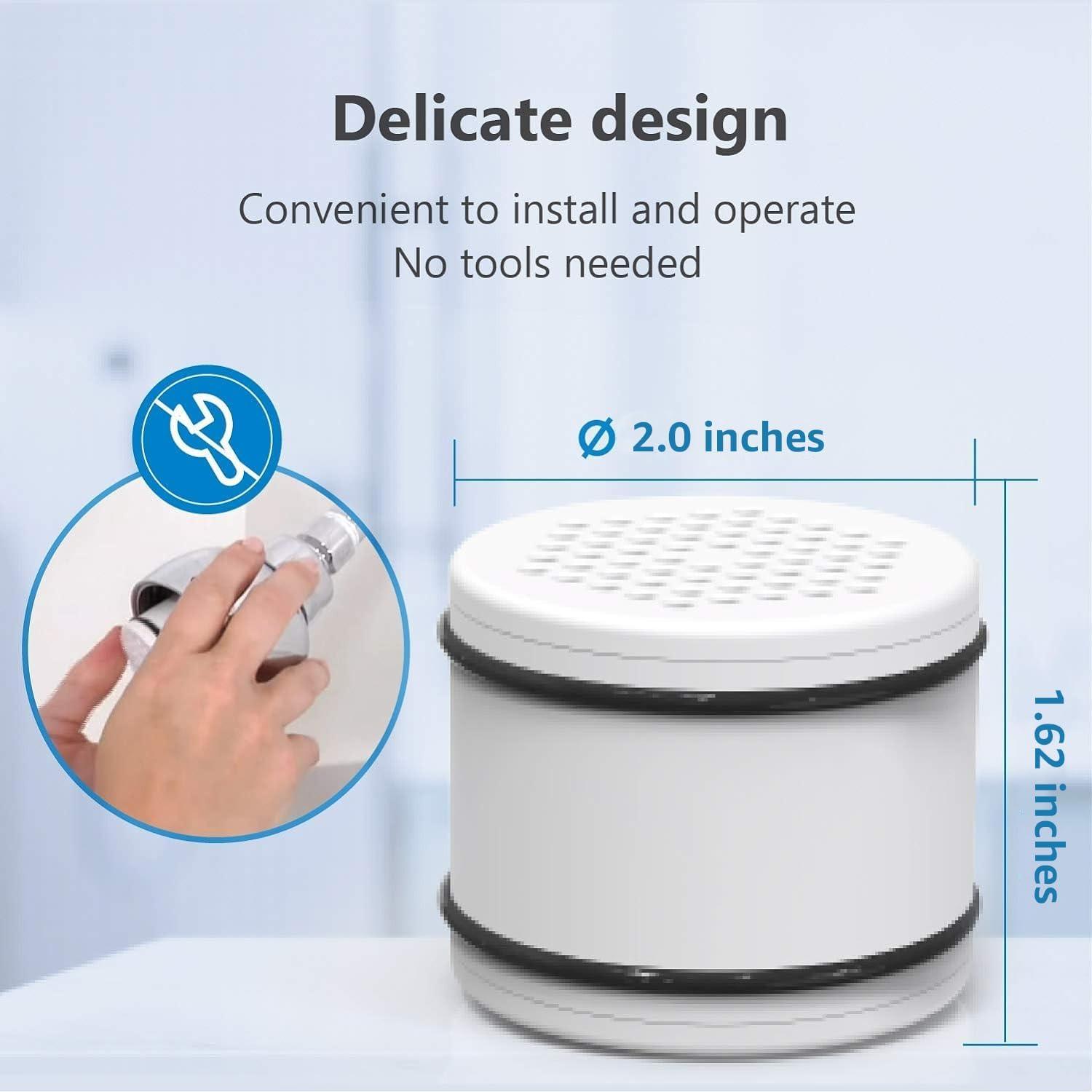imageWaterspecialist WHR140 Shower Filter Replacement Cartridge for Culligan WHR140 WSHC125 ISH100 HSHC135 Shower Head Water Filter with Advanced KDF Filtration Material Pack of 2