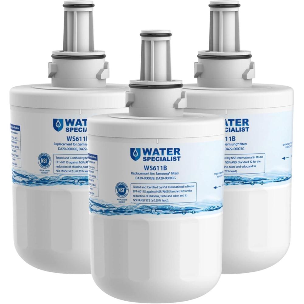 imageWaterspecialist DA2900003G Refrigerator Water Filter Replacement for DA2900003G DA2900003B AquaPure Plus RSG257AARS RFG237AARS HAFCU1 RS22HDHPNSR WSS1 3 Filters