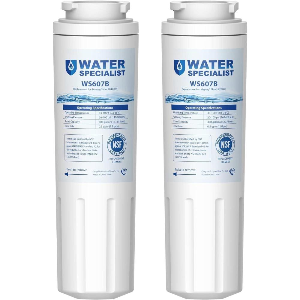 imageWaterspecialist UKF8001 Water Filter Replacement for EveryDrop Filter 4 Whirlpool EDR4RXD1 4396395 Wrx735sdbm00 Mfi2570fez Msd2651heb Krfc300ess01 Pack of 32 Count Pack of 1