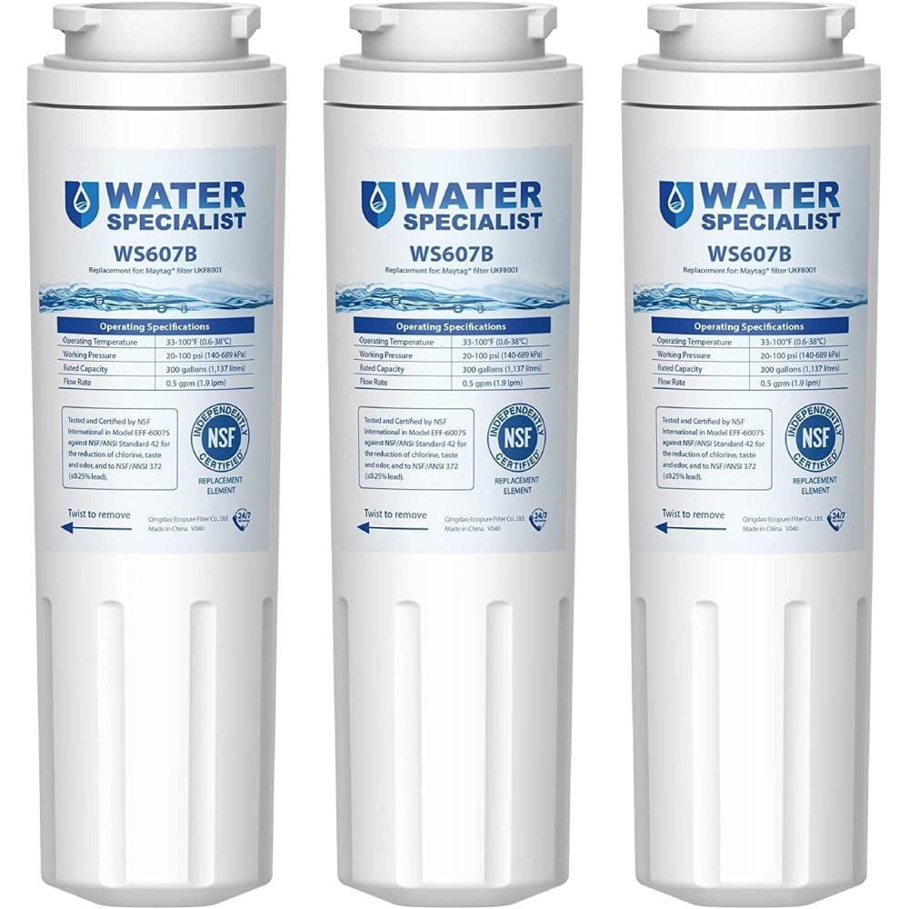 imageWaterspecialist UKF8001 Water Filter Replacement for EveryDrop Filter 4 Whirlpool EDR4RXD1 4396395 Wrx735sdbm00 Mfi2570fez Msd2651heb Krfc300ess01 Pack of 33 Count Pack of 1