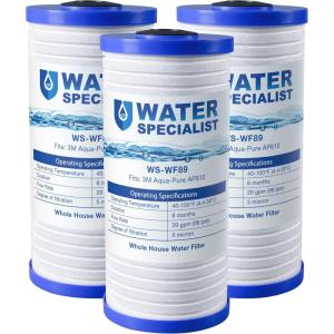 imageWaterspecialist AP810 Whole House Water Filter Replacement for 3M AquaPure AP810 AP801 AP811 Whirlpool WHKFGD25BB WHKFDWHBB 5 Micron 10quot x 45quot Well ampamp Tap Water Filter Pack of 3
