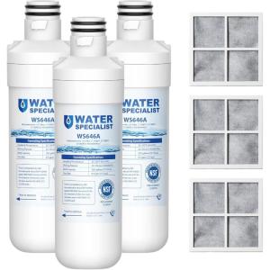 imageWaterspecialist LT1000PC ADQ747935 Replacement for LG LT1000P LT1000PCS LFXC24796S LMXS28626S LFXS26973S ADQ74793501 ADQ74793502 469980 9980 Refrigerator Water Filter Pack of 36 Piece Set