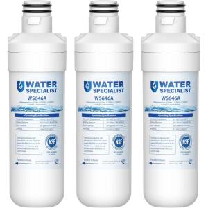 imageWaterspecialist LT1000PC ADQ747935 Replacement for LG LT1000P LT1000PCS LFXC24796S LMXS28626S LFXS26973S ADQ74793501 ADQ74793502 469980 9980 Refrigerator Water Filter Pack of 33 Count Pack of 1