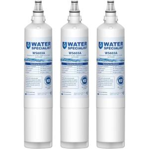 imageWaterspecialist WS603A Refrigerator Water Filter Replacement for LG LT600P 5231JA2006A 5231JA2006B Kenmore 469990 469990 5231JA2006F R9990 5231JA2006E 3 Filters